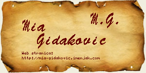 Mia Gidaković vizit kartica